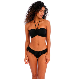 Freya-Swimwear-Jewel-Cove-Plain-Black-Bandeau-Bikini-Top-AS7233PLK-Italini-Brief-AS7235PLK