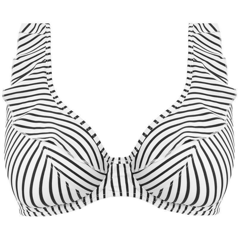 Freya Swim Jewel Cove High Apex Bikini Top Stripe Black | AS7230SBL ...