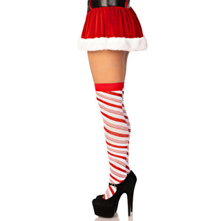 Leg-Avenue-Candy-Cane-Christmas-Socks-Red-White-6647-Side