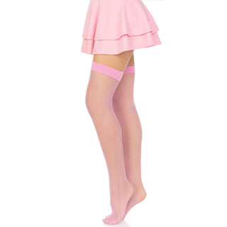 Leg-Avenue-Nylon-Fishnet-Thigh-Highs-Pink-9011-Side