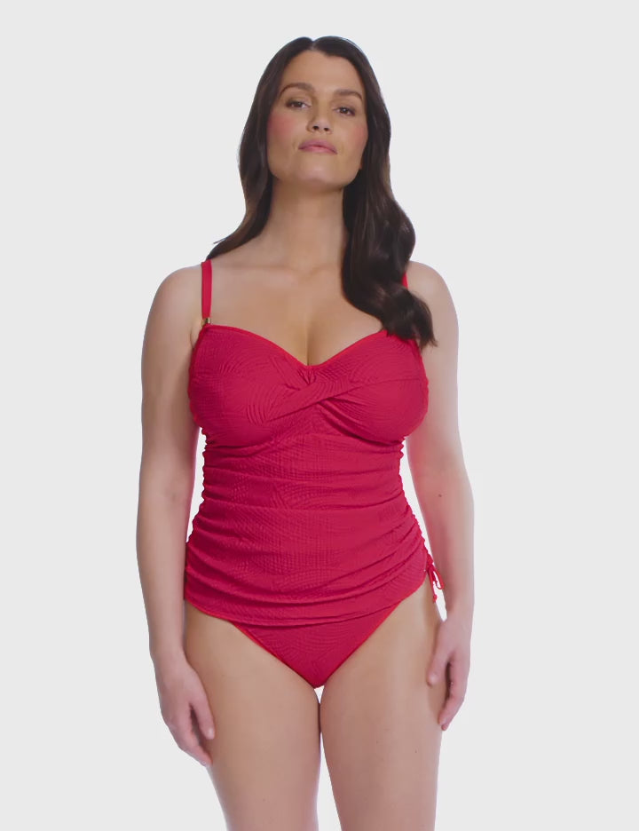 Fantasie-Swim-Ottawa-Red-Twist-Front-Tankini-Swim-Top-FS6356ADI-High-Waist-Brief-FS6497ADI-Video