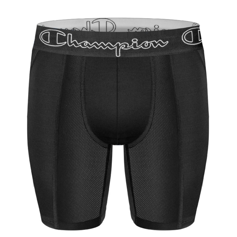 Champion Men's Athletic Boxer Brief Short Underwear Black