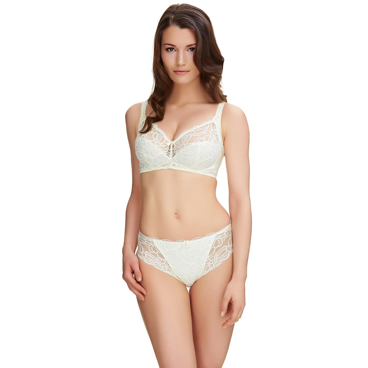 Full Cup Bra Non Wired Soft Cup Guy De France Non Padded Supportive Comfy  White 