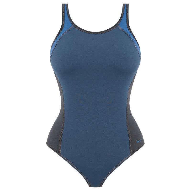 Freya Freestyle One Piece Athletic Swimsuit Blue, AW3969DEN