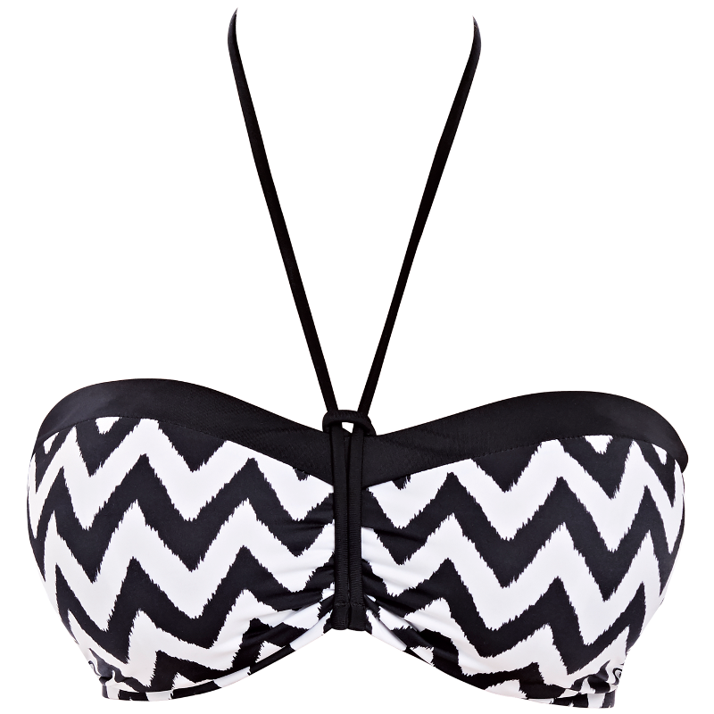Buy Black/White Stripe Shaping Padded Wired Bandeau Bikini Top from the  Next UK online shop