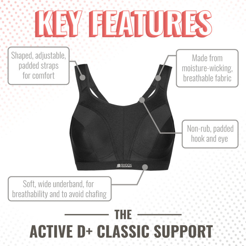 D+ Max Sports Bra by Shock Absorber, White
